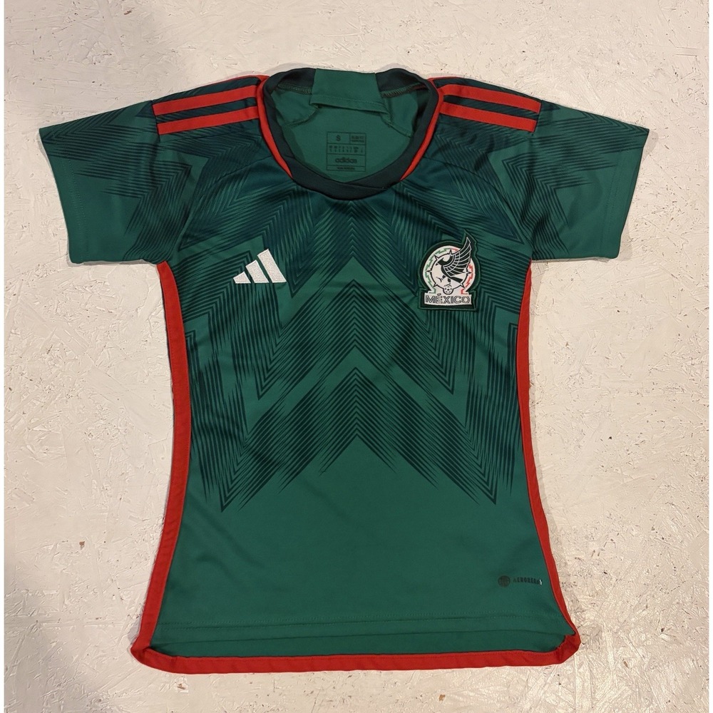 Adidas Mexico FMF 2022 Womens Home Jersey Shirt Size S Slim Fit Green